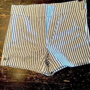Girls blue and white striped shorts